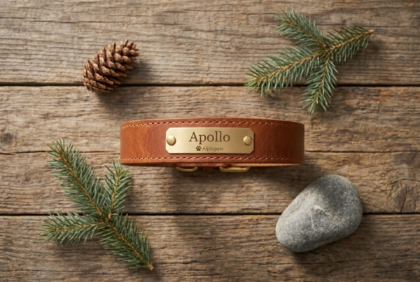 Collier Cuir Pleine Fleur Gravé — Son Nom à Vie