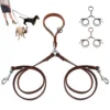HTB1OSVkhiFTMKJjSZFAq6AkJpXap.webp Laisse cuir multi-positions pour chien actif