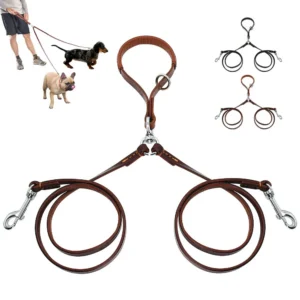 Laisse cuir multi-positions pour chien actif